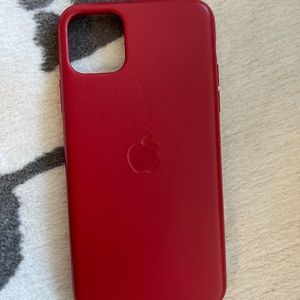 Apple 11 Pro Max Leather Case "Product RED"